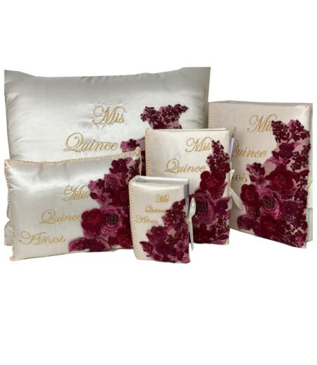 5 pc Champagne and Gold Quinceanera Pillow Set - Elegant Mis 15 Anos Celebration Essentials – Viva Party