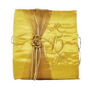 5 Pc Yellow and Gold Quinceanera Pillow Set