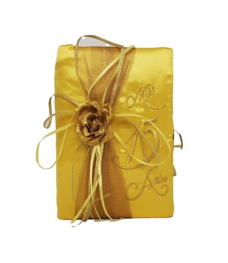 5 Pc Yellow and Gold Quinceanera Pillow Set