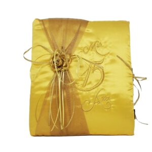 5 Pc Yellow and Gold Quinceanera Pillow Set