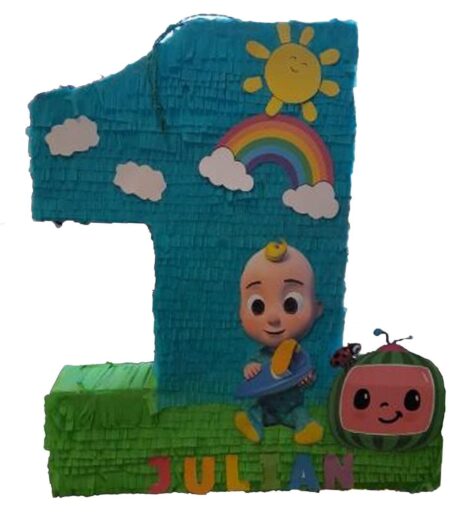 Coco Melon JJ Number Shape Pinata, Birthday Party, Holiday Event 3 Feet Tall – Viva Party