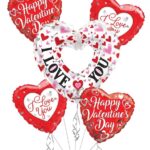 I Love You Happy Valentine's Day Balloon Bouquet (5 Balloons) – Viva Party