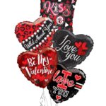 I Love You Kiss me Wild About You Be My Valentine Balloon Bouquet (5 Balloons) – Viva Party