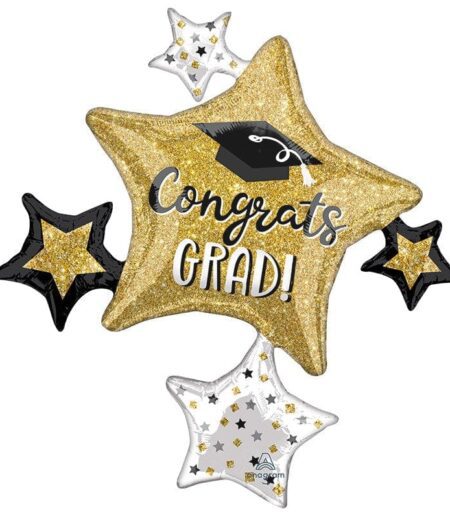 Congratulations Graduate!, Congrats GRAD!, Congratulations GRAD! Balloon Bouquet with Silver Numbers