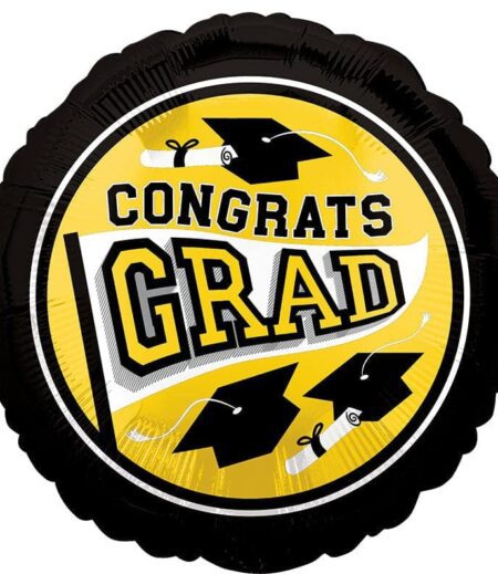 Grad School Colors Gold and Purple Balloon Bouquet 15 Pack