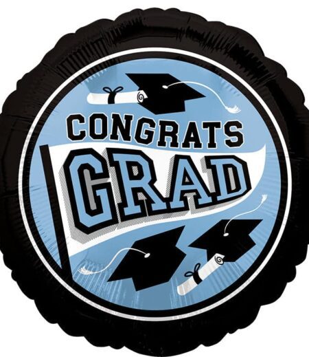 Grad School Colors Light Blue and White Balloon Bouquet 15 Pack