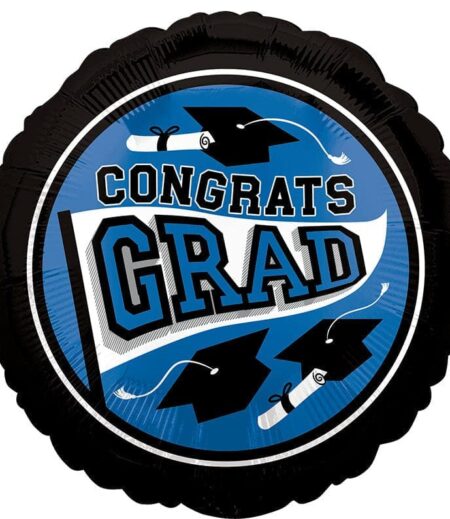 Grad School Colors Navy and White Balloon Bouquet 15 Pack