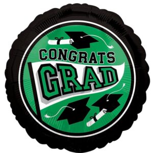 Grad School Colors Green and White Balloon Bouquet 15 Pack