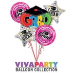 Graduation Congrats Grad Grad with Cap Shape Balloon Bouquet 5 pc | Viva Party Balloon Collection – Viva Party