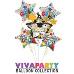 Graduation Congrats Grad Star Balloon Bouquet 5 pc | Viva Party Balloon Collection – Viva Party