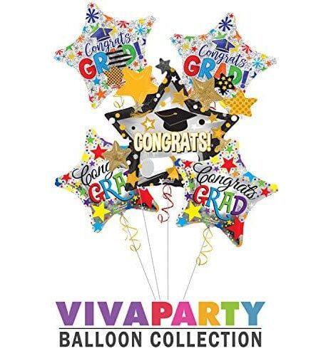 Graduation Congrats Grad Star Balloon Bouquet 5 pc | Viva Party Balloon Collection – Viva Party
