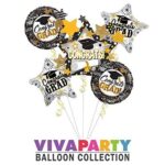 Graduation Congrats Grad Star Balloon Bouquet 5 pc | Viva Party Balloon Collection – Viva Party
