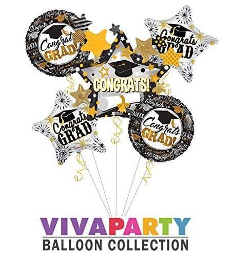 Graduation Congrats Grad Star Balloon Bouquet 5 pc | Viva Party Balloon Collection – Viva Party