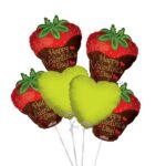 6 pc Happy Valentine Day Strawberry Balloon Bouquet – Viva Party