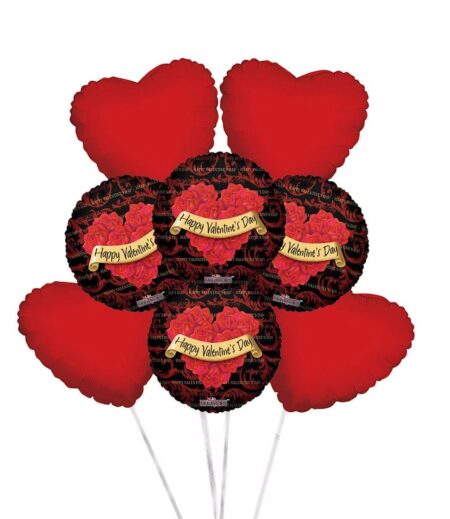 8 pc Happy Valentine's Day Balloon Bouquet – Viva Party