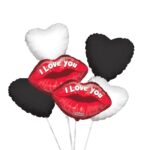 6 I Love You Red Lips Valentine Balloon Bouquet – Viva Party