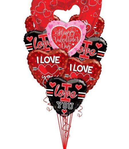 Valentine's Balloon Bouquet (9 Balloons) Happy Valentine Day! – Viva Party