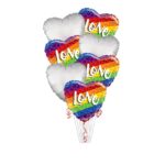 Happy Valentine's Day Balloon Bouquet (7 Balloons) Rainbow Love. – Viva Party