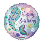 Happy Birthday Mermaid Holographic Foil Balloon - 18 Inch – Viva Party