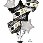 On your way Congrats You did it Graduation Balloon Bouquet (5 Balloons) – Viva Party