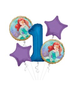 Princess Little Mermaid (Ariel) Once Upon A Time Happy Birthday Balloon Bouquet 5 pc – Viva Party