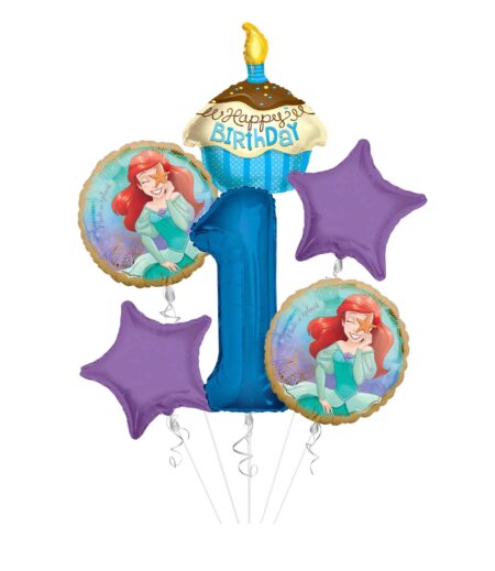 Princess Little Mermaid (Ariel) Once Upon A Time Happy Birthday Balloon Bouquet 6 pc – Viva Party