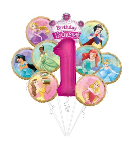 Princess Once Upon A Time Happy Birthday Balloon Arrangement (10 Balloons) – Viva Party
