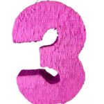 Pink Number Three Shaped Pinata – Viva Party