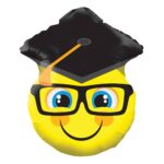 Grad Emoji - Smiley Face with Grad Cap Foil Balloon - 18 inch – Viva Party