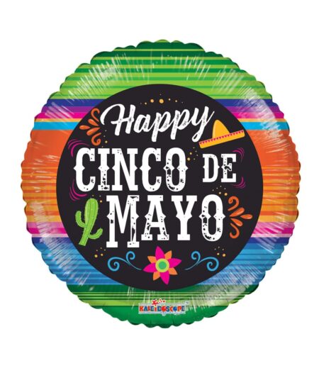 18 Inch PR Happy Cinco De Mayo Sarape - Flat – Viva Party