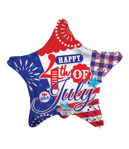 18 Inch BV Happy 4Th Of July Star - Flat – Viva Party