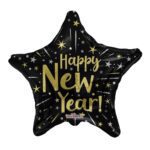 18 Inch NEW YEAR BLACK STAR FOIL BALLOON – Viva Party
