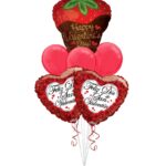 Happy Valentine Day Strawberry Feliz Dia de San Valentin Ramo De Globos (Balloon Bouquet) (6 Balloons) – Viva Party