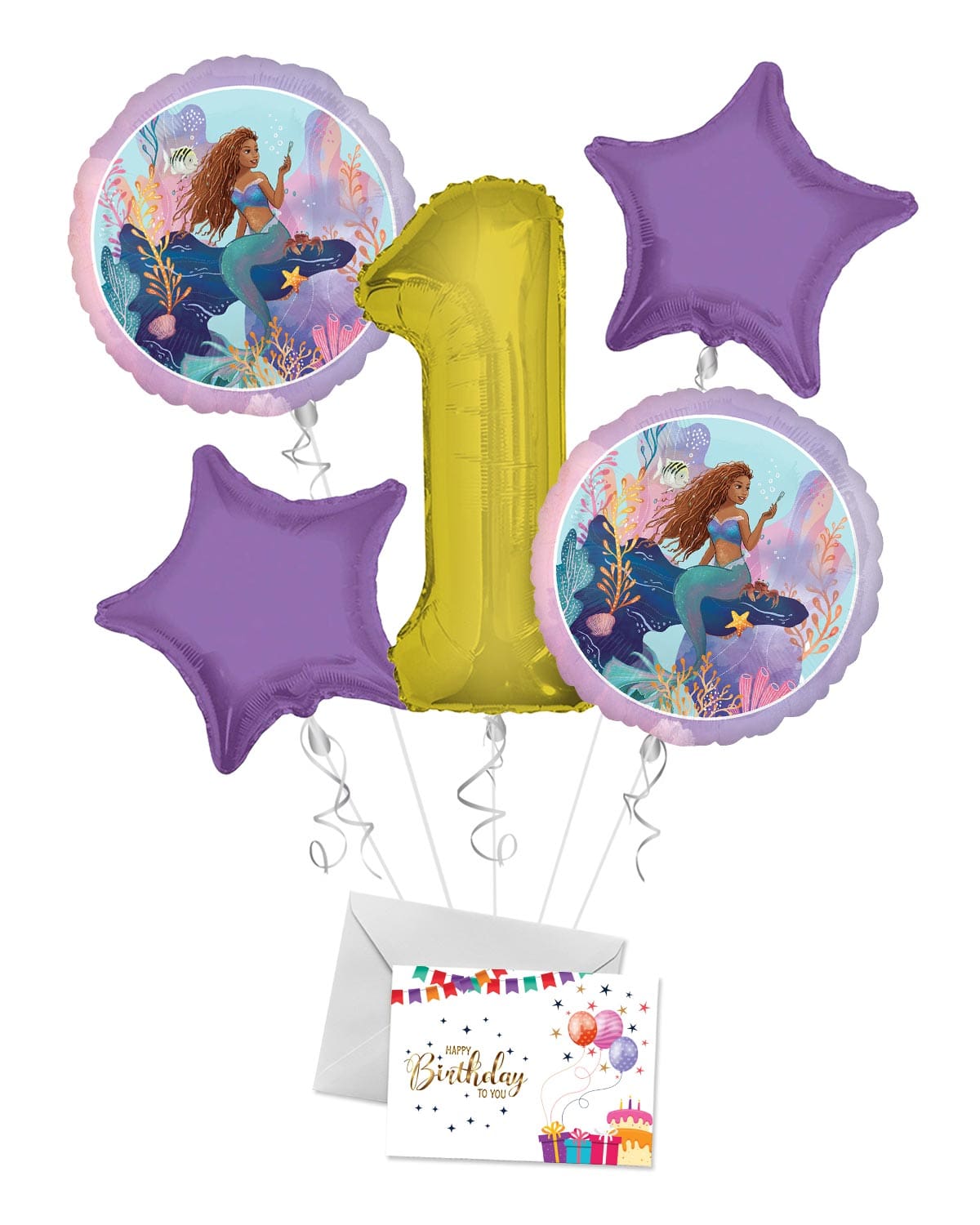 A001-05-S2N1-2.Jpg Little Mermaid Live Active Happy Birthday Balloon Bouquet (5 Balloons) – Viva Party