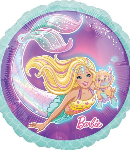 Mermaid Barbie Happy Birthday Balloon Bouquet 5 pc