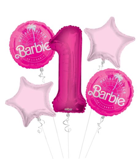 Barbie Malibu Beach California, Happy Birthday Balloon Bouquet (5 Balloons) – Viva Party