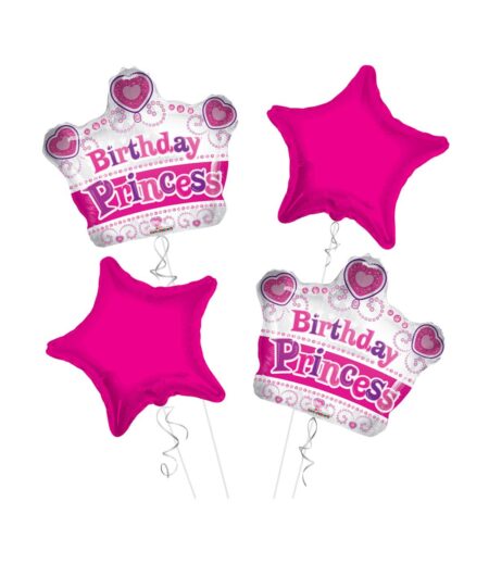 Princess Happy Birthday Balloon Bouquet 4pc – Viva Party