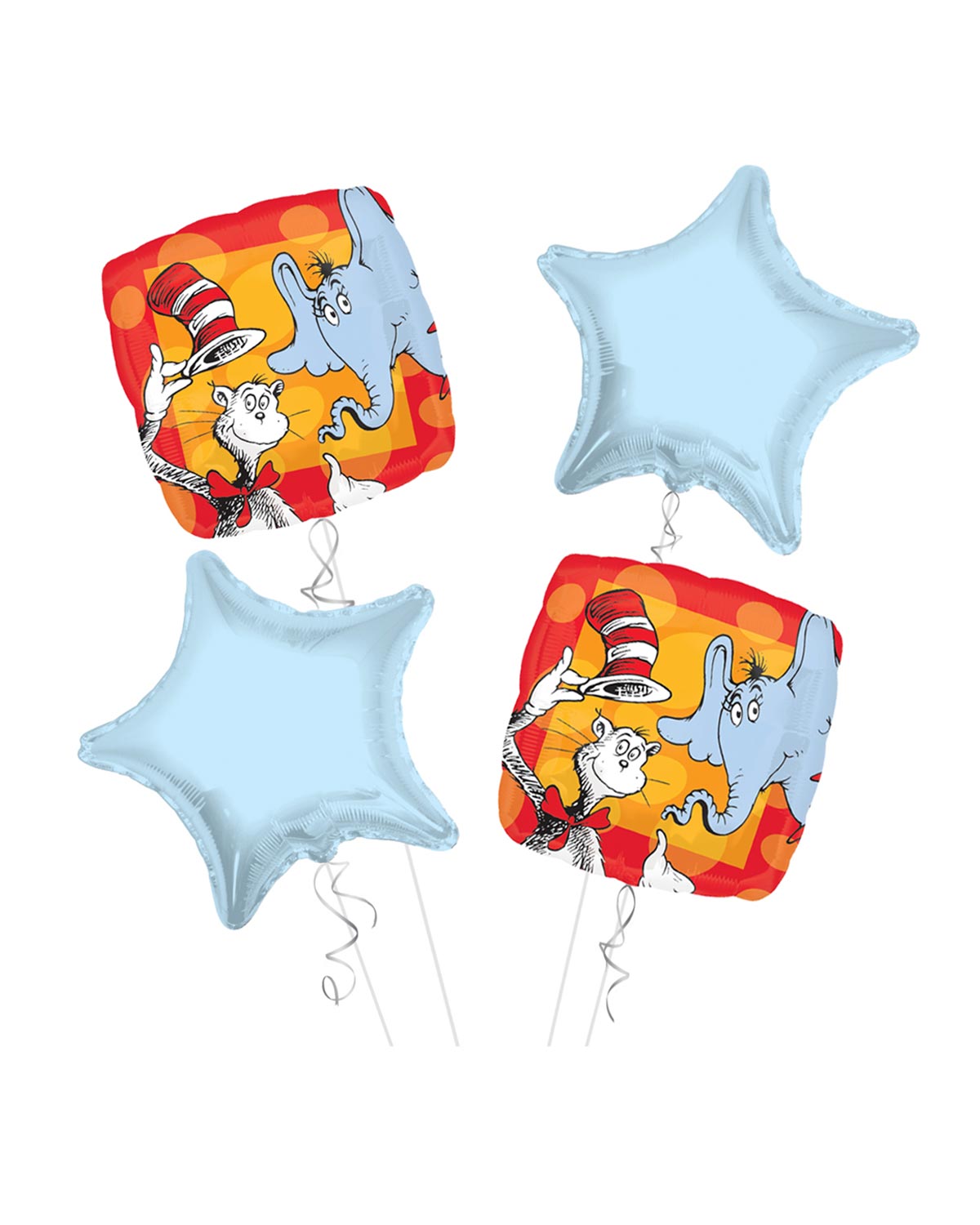 A010-A4-S2.jpg Dr. Seuss Happy Birthday Balloon Bouquet 4pc - Image 1