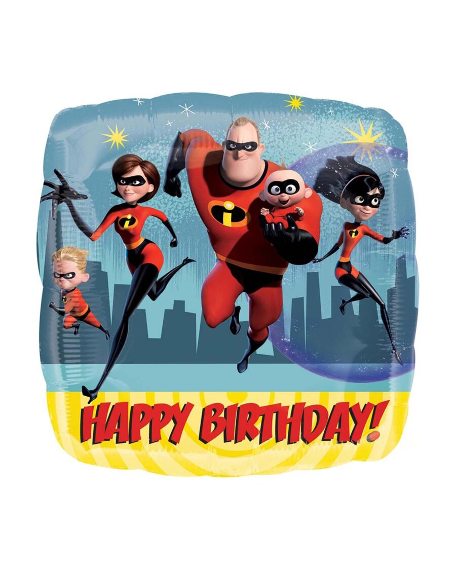 Incredibles 2 Happy Birthday Foil Balloon 18 Inch - Image 1