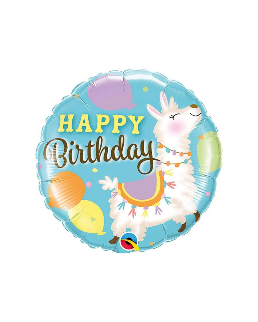 Llama Happy Birthday Foil Balloon 18 Inch - Image 1
