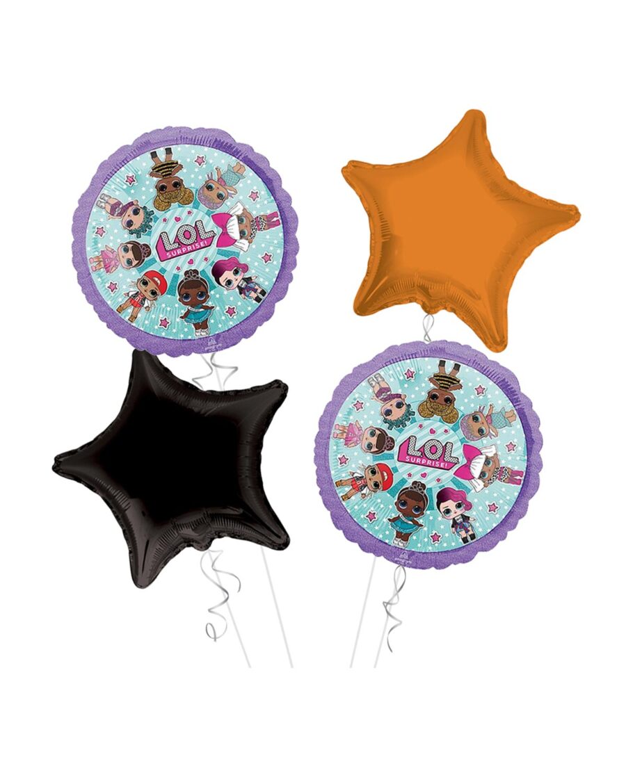 LOL Happy Birthday Balloon Bouquet 4pc - Image 1