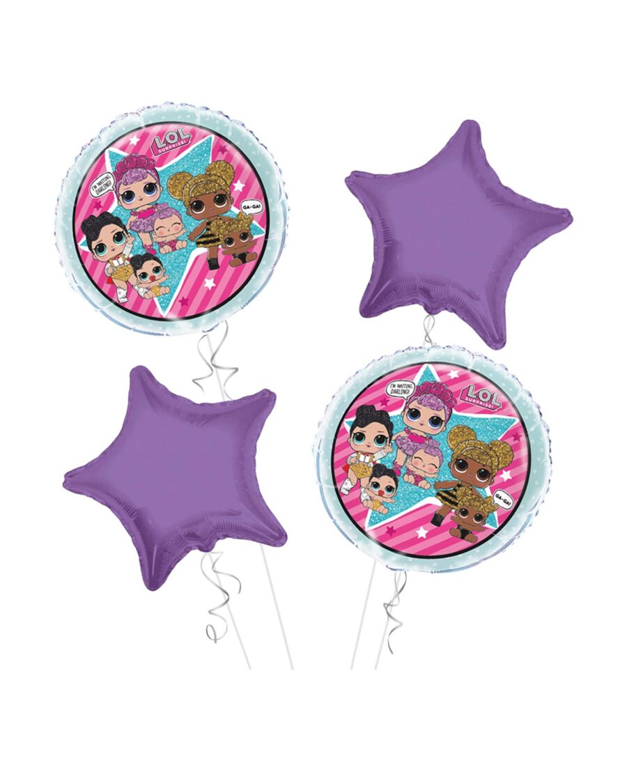 LOL Happy Birthday Balloon Bouquet 4pc - Image 1