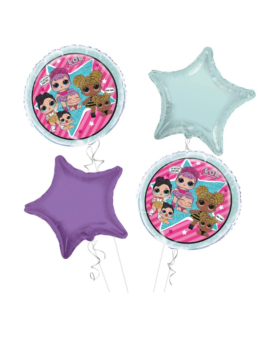 LOL Happy Birthday Balloon Bouquet 4pc - Image 1