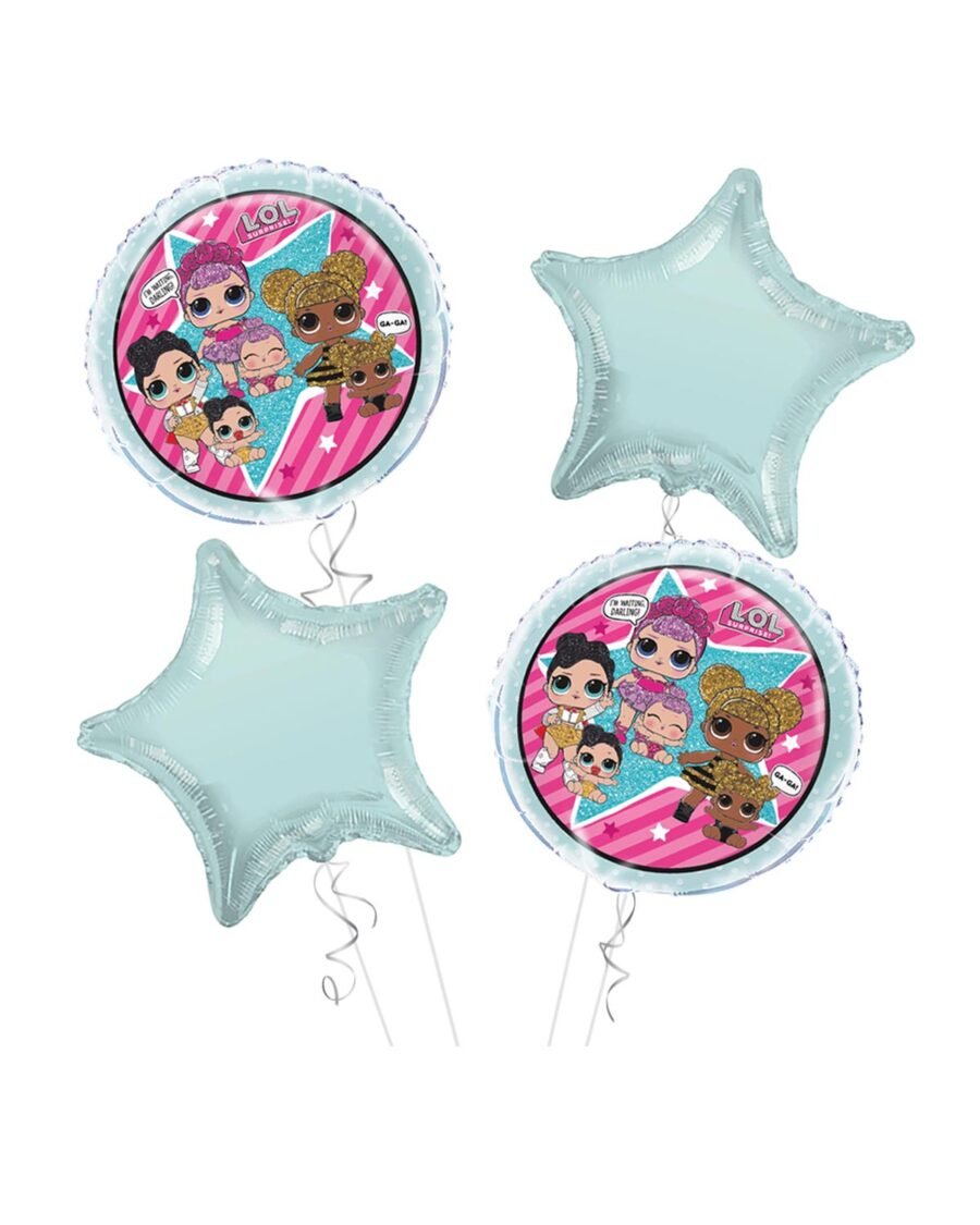 LOL Happy Birthday Balloon Bouquet 4pc - Image 1