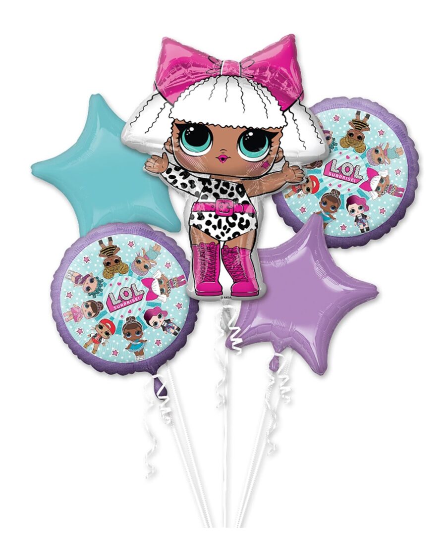 LOL Surprise Foil Bouquet of

Balloons 5pcs - Hearts - Image 1