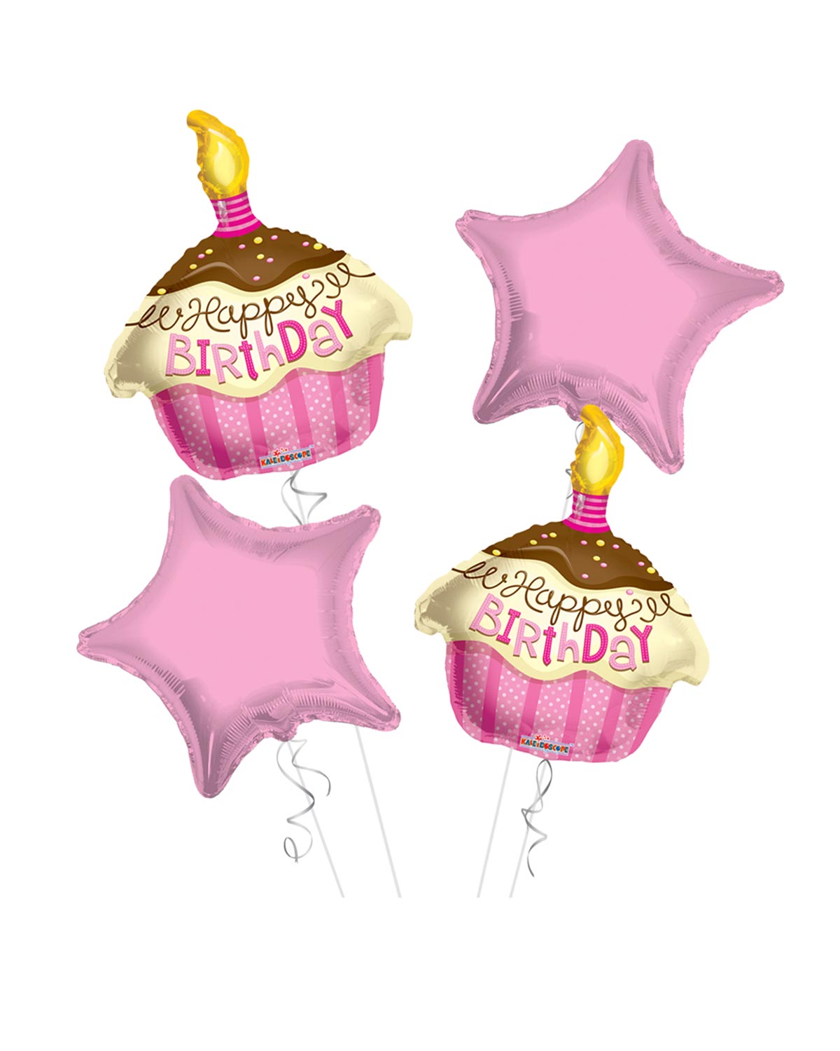 A021-A4-S1.jpg Cupcake Happy Birthday Balloon Bouquet 4pc - Image 1