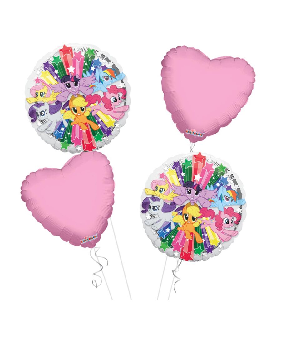 My Little Pony Happy Birthday Balloon Bouquet 4pc - Image 1