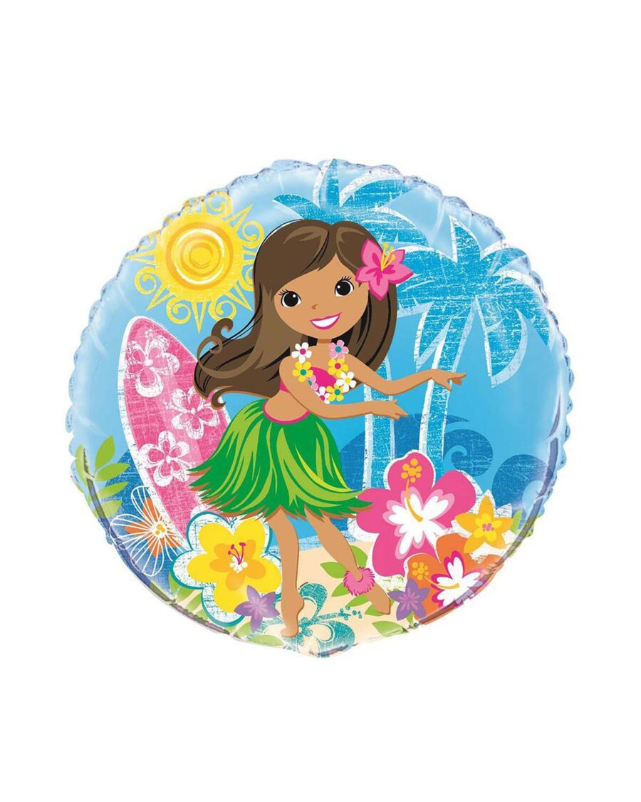 Luau Hula Girl Foil Balloon 18 Inch - Image 1