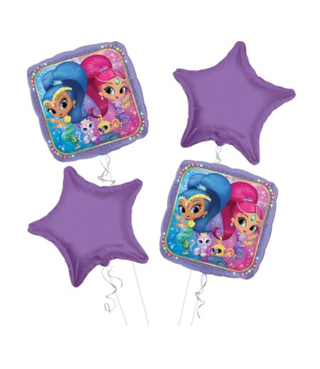 Shimmer & Shine Happy Birthday Balloon Bouquet 4pc – Viva Party