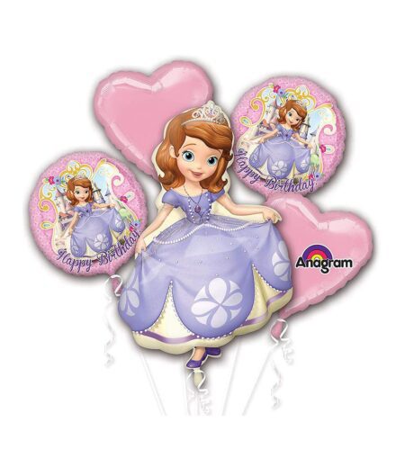 Sofia The First Foil Bouquet of Balloons 5pcs - Hearts – Viva Party